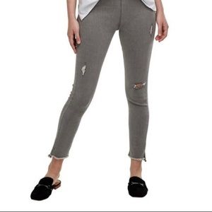 Mudpie Max Distressed Gray Denim Leggings Small NWT